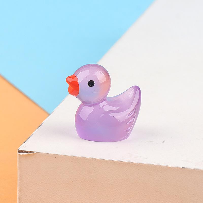 10Pcs Glow-in-the-Dark Resin Duck Set - Durable and Cute Car Dashboard Decor Ornament Anime Accessories DIY Gift Girl Boy