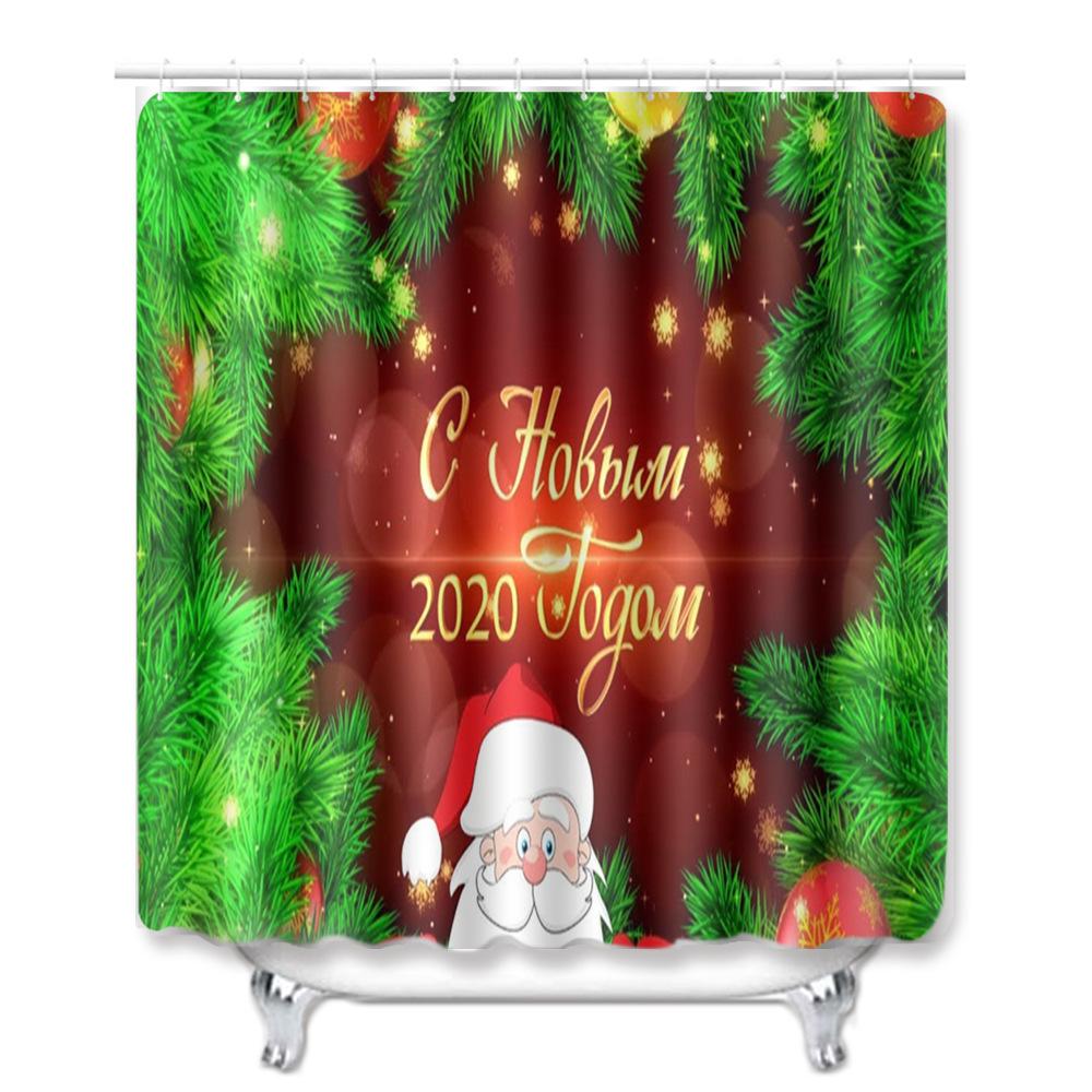 Christmas Toilet Four-Piece Floor Mat Bathroom Non-Slip Door Mat Shower Room Absorbent Carpet