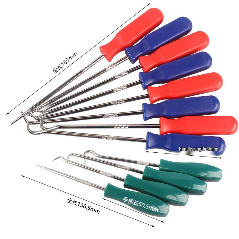4-Piece Auto Repair Tool Set: Tire Patching, Oil Seal Hook, Screwdriver.