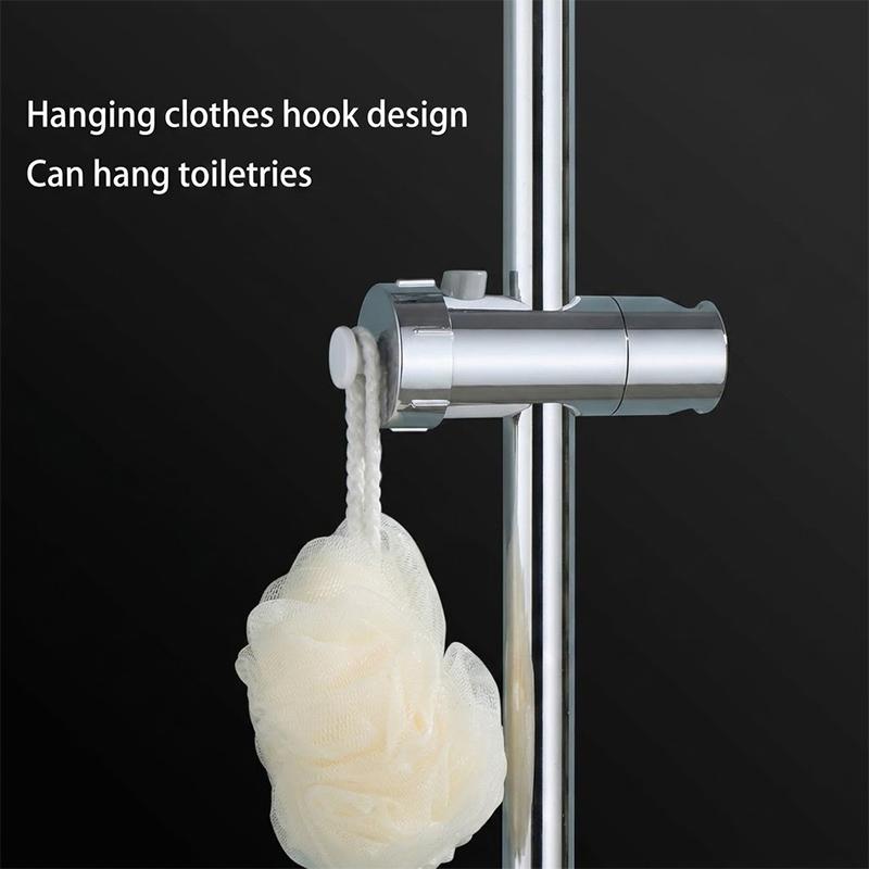 360° Rotation ABS Adjustable Shower Bracket Lifting Shower Head Holder Hook Universal Fit 18-25mm Shower Slide Bar