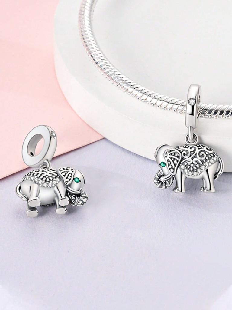 Copper Colors Retro Spirit Snake Small Elephant Beads Charm Pendant For Original Bracelet For Women Diy Jewelry Love Gift
