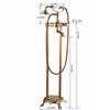 Brass Bathroom Faucet Bathtub Faucets 360 Rotation Floor Stand Faucets Telephone Type Hand Shower Antique Bath Shower Set