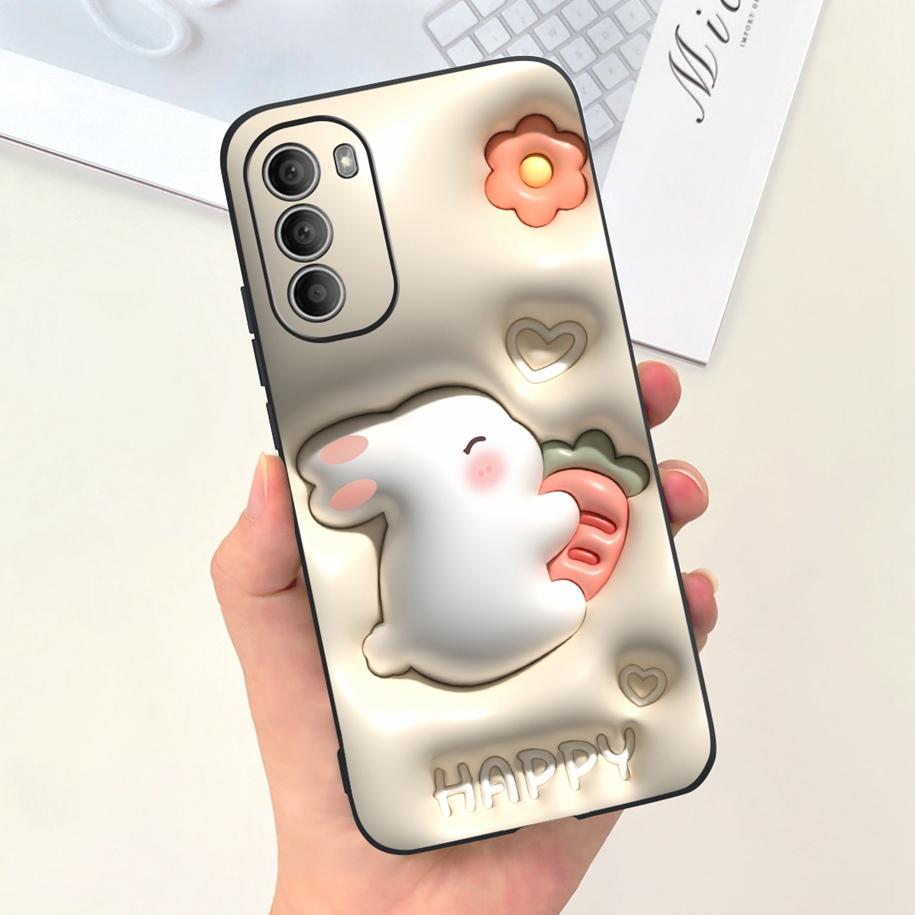 For Motorola Moto G51 G71 5G Case XT2171-2 XT2171-1 XT2169-1 Shockproof Cover Cute Rabbit Flower Phone Cases For Moto G31 Bumper
