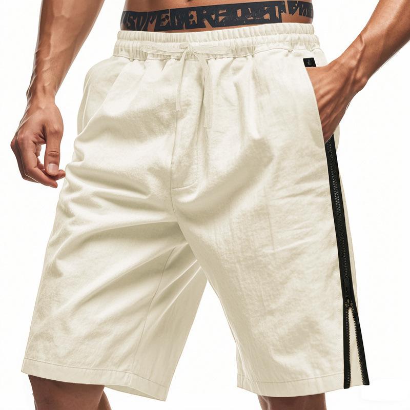 Sommer Herren Seitenreißverschluss Hip-Hop Shorts Lässig Locker Sport Strand Fünf-Punkte-Shorts Herrenbekleidung