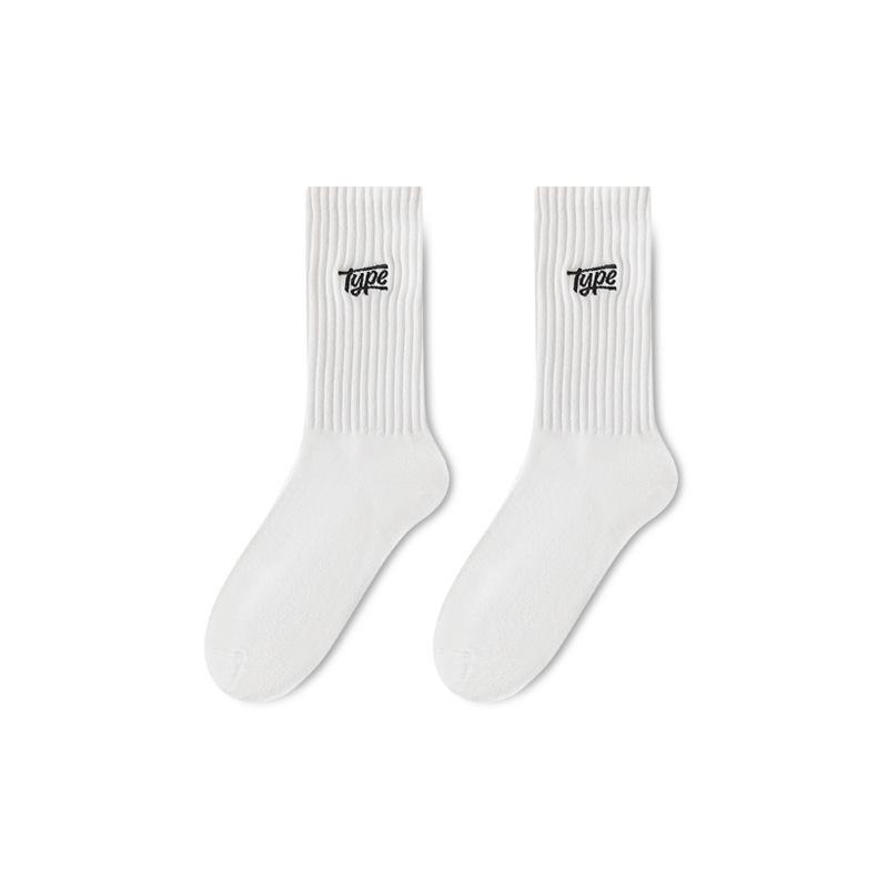 Women's Letter Style Socks Trendy Autumn and Winter Spring Mid-tube Socks Maillard Color Socks