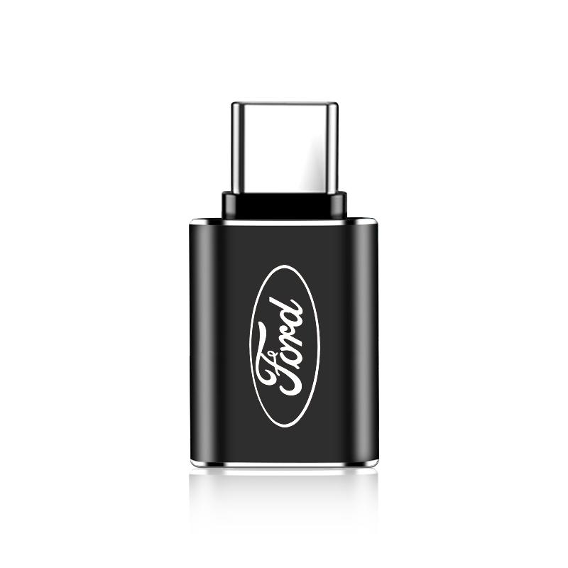 1Pcs Car Usb Type C Cable Converter Charging Adapter Car Accessories For Ford Focus Mondeo Kuga Fiesta MK7 Escort Explorer Edge 2 4 MK2 MK4