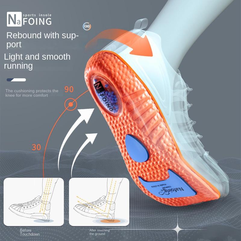 Sport-Einlegesohle, hochelastisches Luftkissen, Stoßdämpfung für Männer und Frauen im Sommer, Schweißabsorption, Atmungsaktivität, superweiche Popcorn-Sohle
