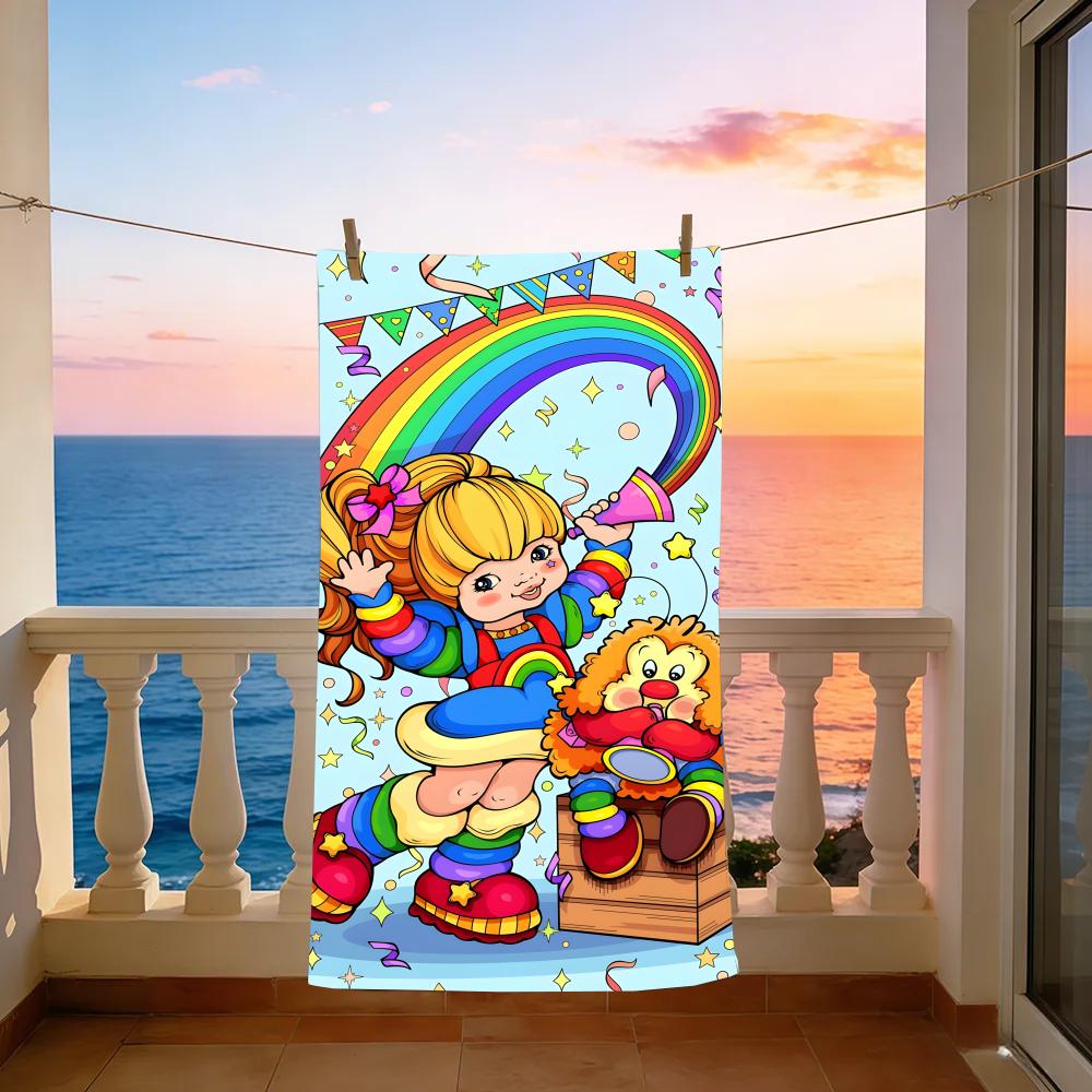 Cartoon Rainbow Brite Towel Towel Beach Towel Oversized Quick Dry Towel Absorbent Soft Swim BeachTowels for Men Women