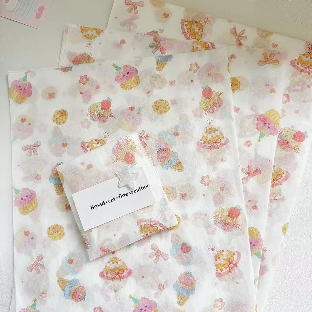 Four-Leaf Clover Tissue Paper Patterned Ice Cream Tissue Paper Tissue Paper Pack Colorful For Party Decoration Holiday Gift