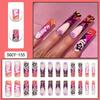 Long Press-On Nails With Adhesive Tabs Full Cover Fake Women INS Style Acrylic Nail Tips Reusable Wearable Art