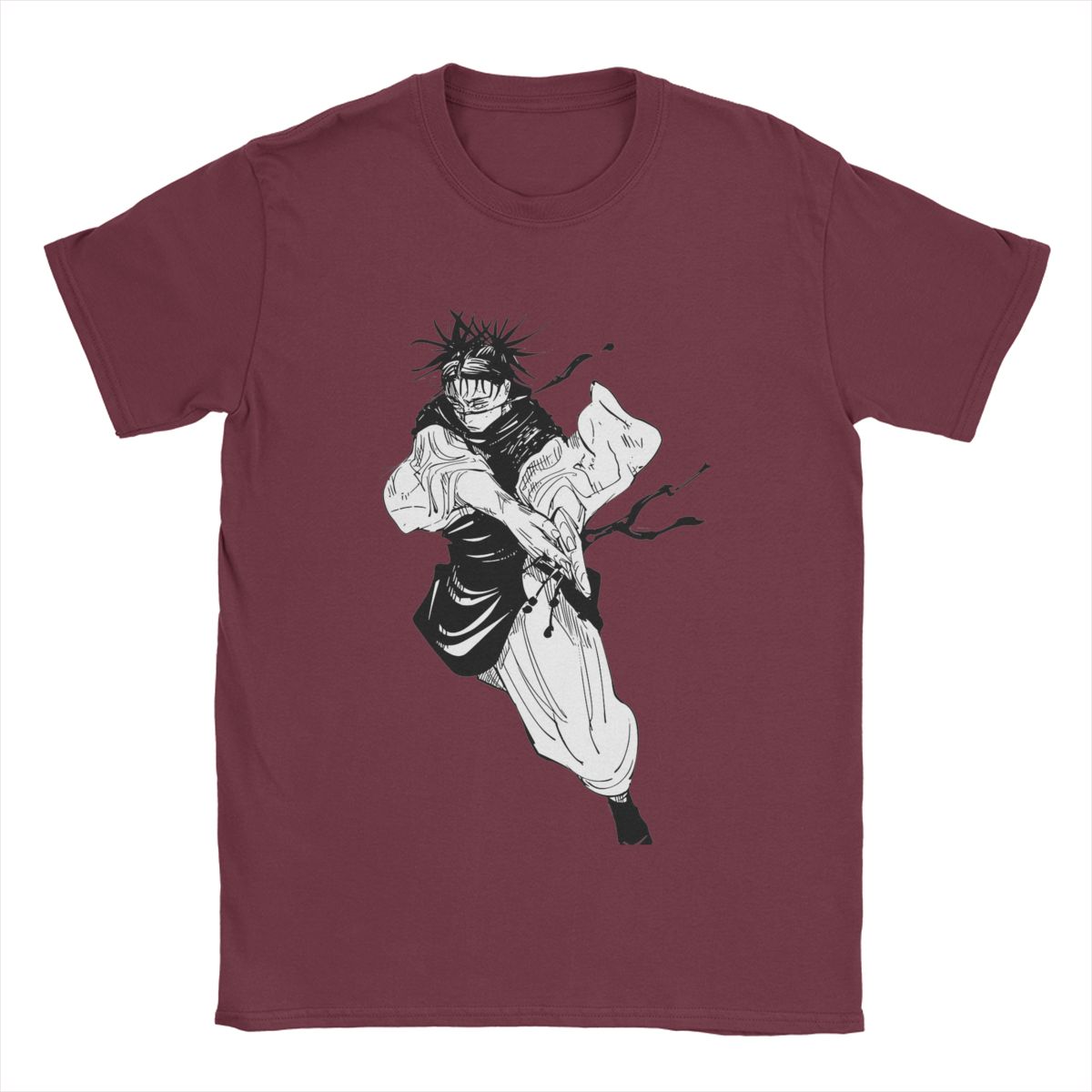 

Футболка Choso JJK Anime, мужские хлопковые повседневные футболки, футболки с круглым воротом, одежда с коротким рукавом, идея для подарка XXXXXL бордовый