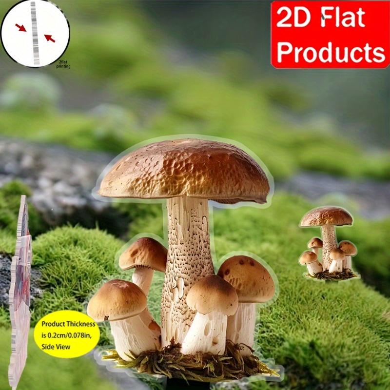 1PC 2D Flat Five Small Mushrooms Garden Decoration - Bohemian Durable Plastic Floor Plug for Outdoor Potted Plants, Garden and Tabletop Decoration