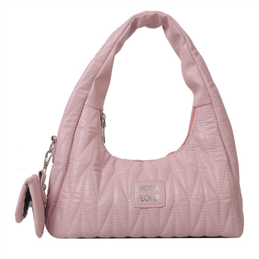 

Fashion Pu Leather Tote Bags Solid Color High-capacity Underarm Handbag Pleated Designer Crossbody Single Shoulder Bag Female