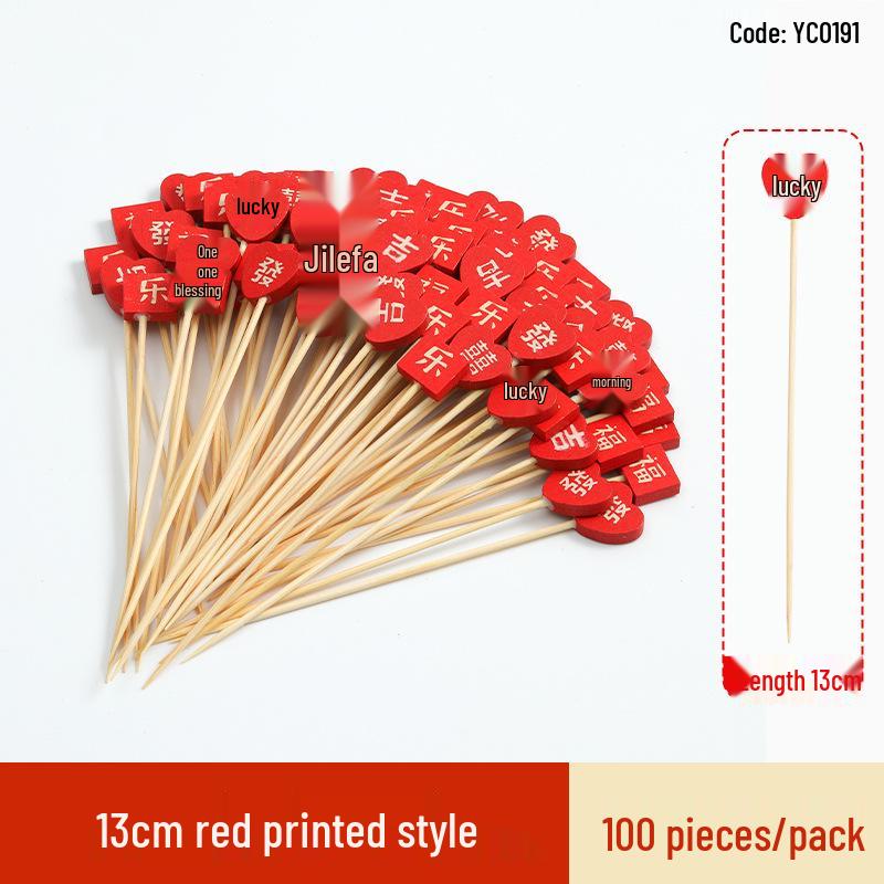 Creative Bamboo Fruit & Flower Picks for Parties, Cocktails, Burgers, & Easter Decorations