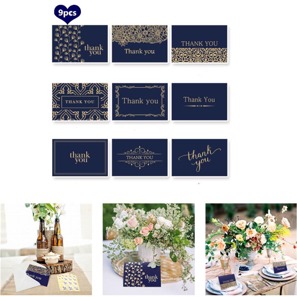 9Pcs Set Folding Wedding Party Birthday Thank You Cards with Envelopes 9pcs/set#0