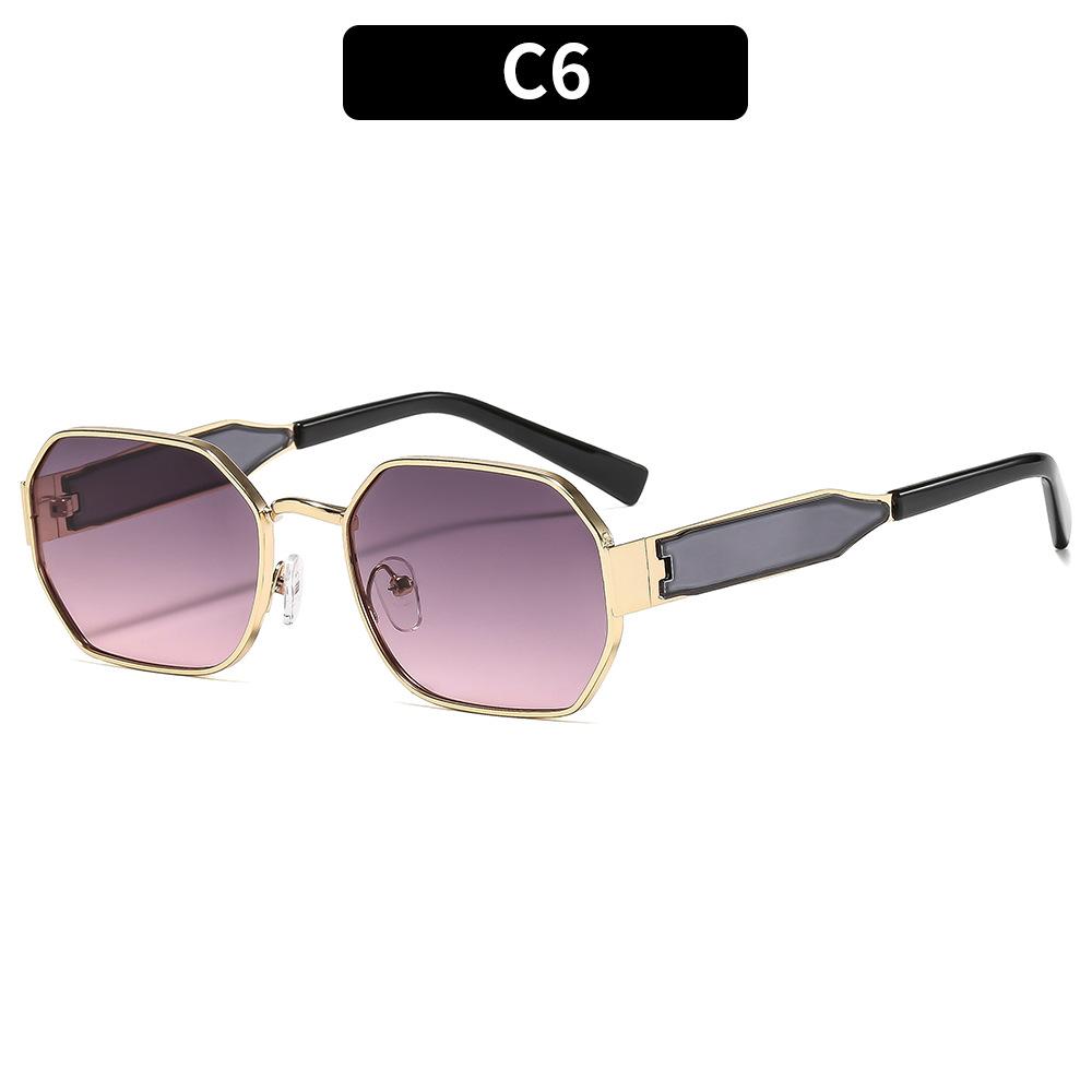 

Женские солнцезащитные очки, металлические многоугольные солнцезащитные очки, мужские и женские модные солнцезащитные очки