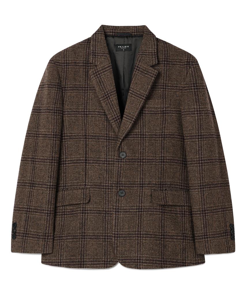 Prairie Wool Check Oversized Blazer (Glen Check)