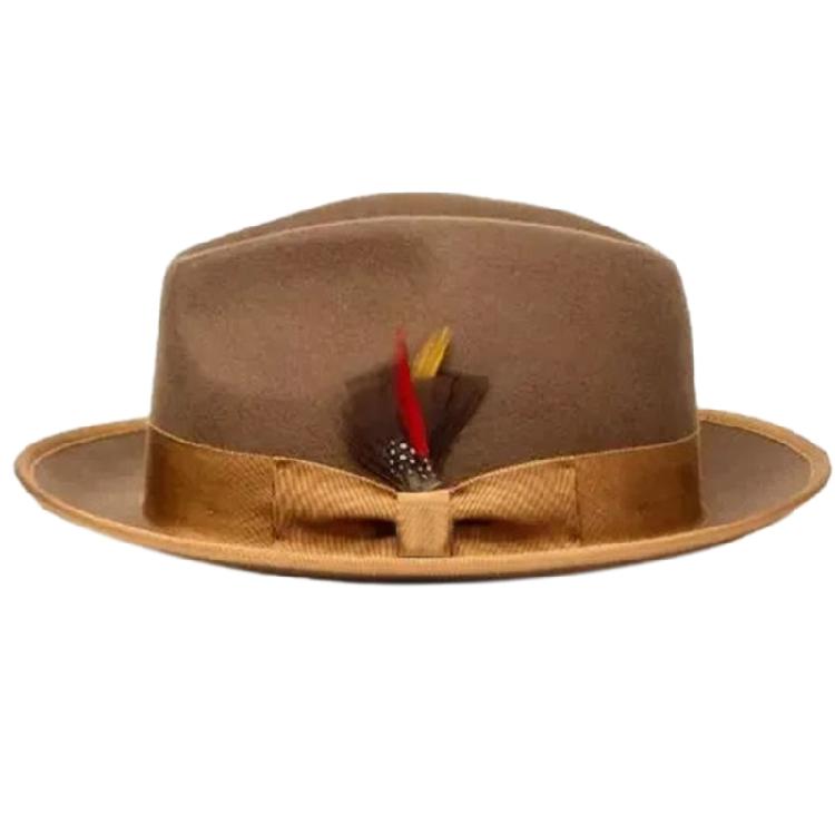 Unisex Woolen Felt Panama Hat Masquerade Ball Fedora Hat Role Playing Party Hat