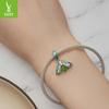 Ziyun Green Oil-Dripping Moth S925 Silver Necklace, Bracelet & Pendant Set