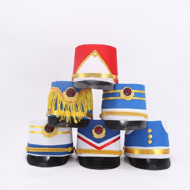 European Style Marches Band Hat Performances Party Show Drum Majors Hat for Kid