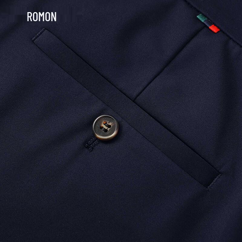 Romon Men's Stretch Business Casual Straight-Leg Trousers