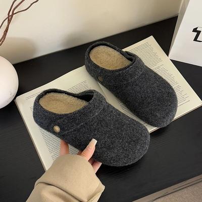 Boken Shoes with Plush Slippers for External Wear  2026 New Autumn and Winter Cotton Slippers