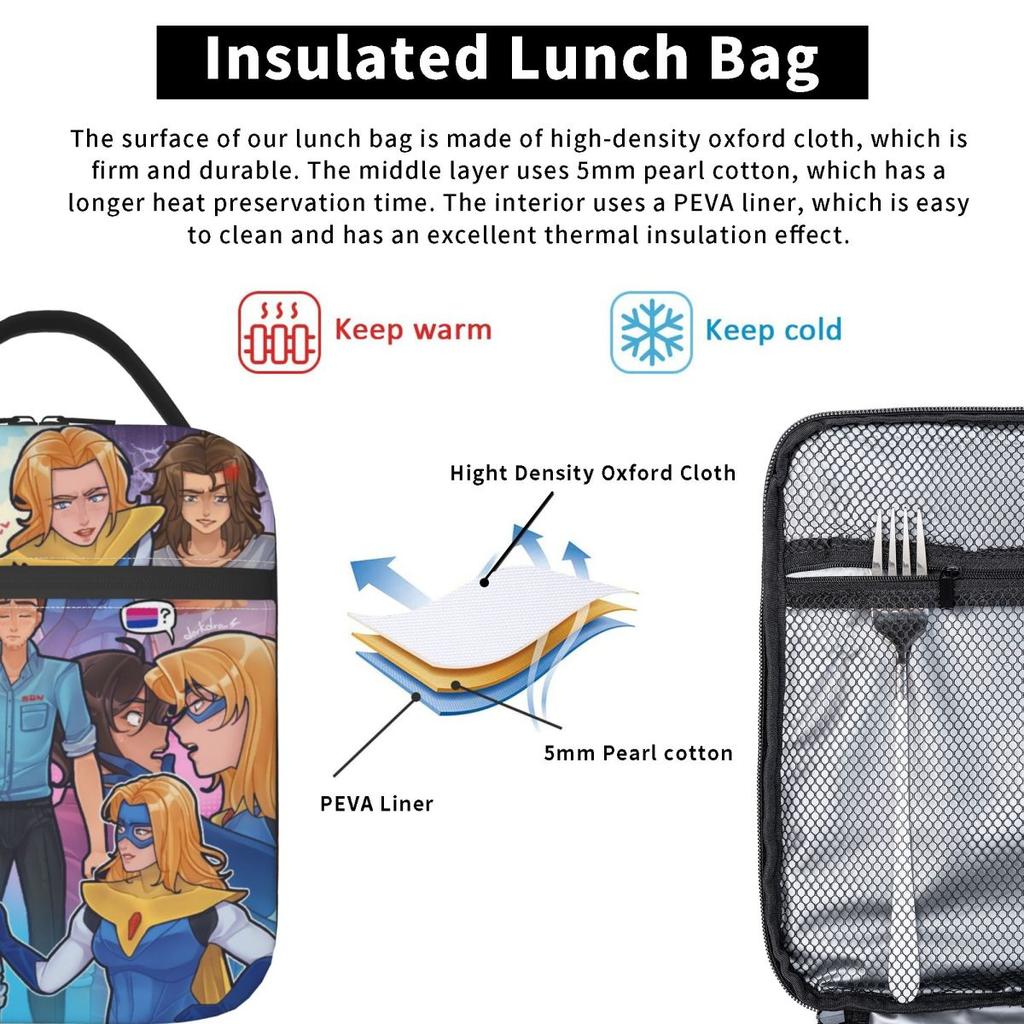 Dispatch Video Game Thermal Insulated Lunch Bags for Travel Portable Food Container Bags Men Women Thermal Cooler Lunch Box