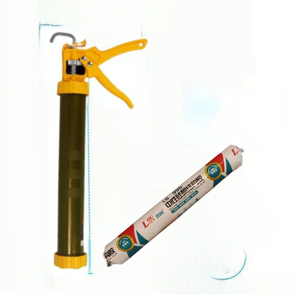 Nerezová šetřící práci pistole na tmel pro husté lepidlo a sklenářské lepidlo