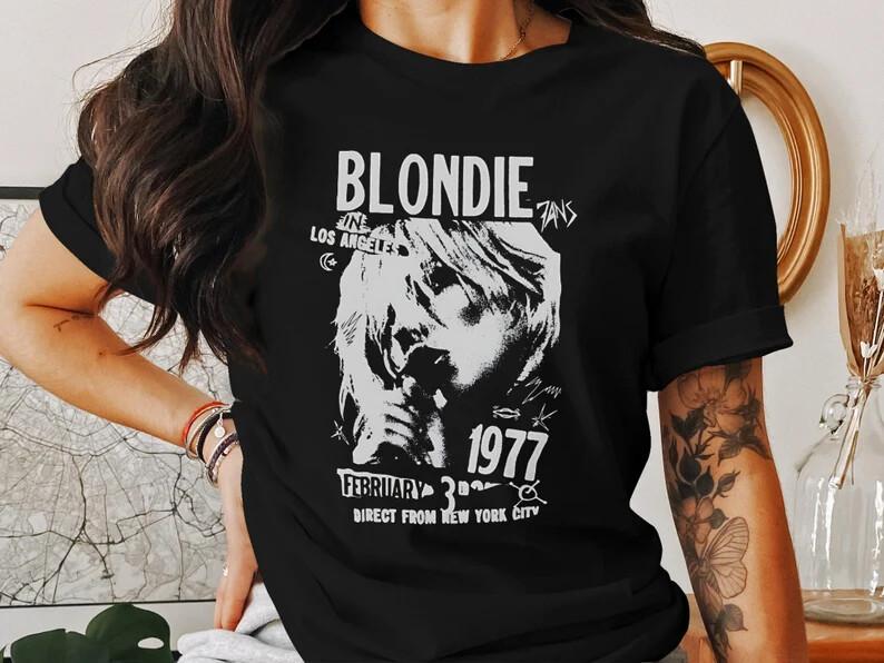 Blondie tshirt Blondie 1977 Direct From New York City t-shirt Unisex T-Shirt XL