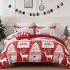 Christmas 3-piece Set Of Festive Reindeer Pattern Quilt Covers With zippers, Including 2 Pillowcases