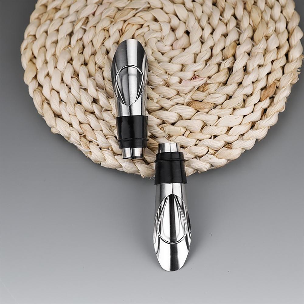 Liquor Spirit Red Wine Pourer Flow Wine Bottle Pour Spout Stopper Stainless Steel Cap Portable Filter Kitchen Accessory Decanter