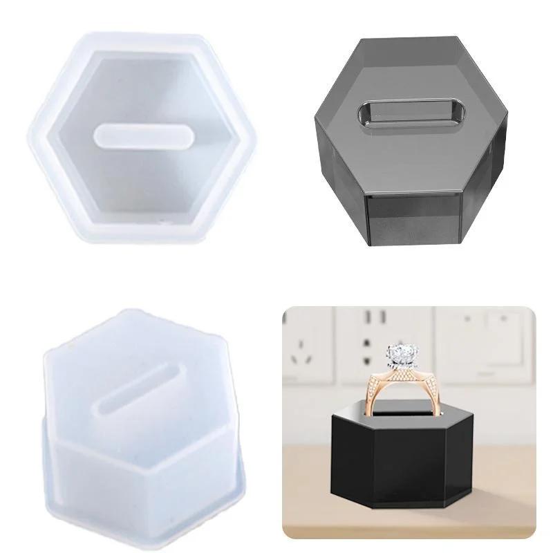 DIY Crystal Epoxy Mold Ring Holder Storage Holder Silicone Mold Moldes De Silicona Para Cemento