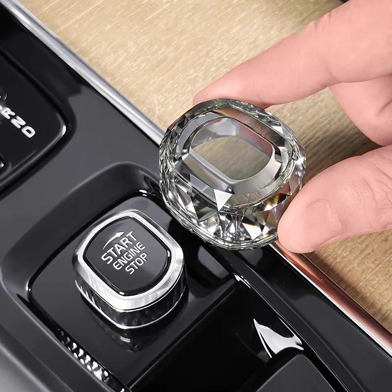 Car One Click Start Crystal Knob Decoration Cover for Volvo XC60 V60 S60 XC90 V90 S90 Car Interior Modification Accessories