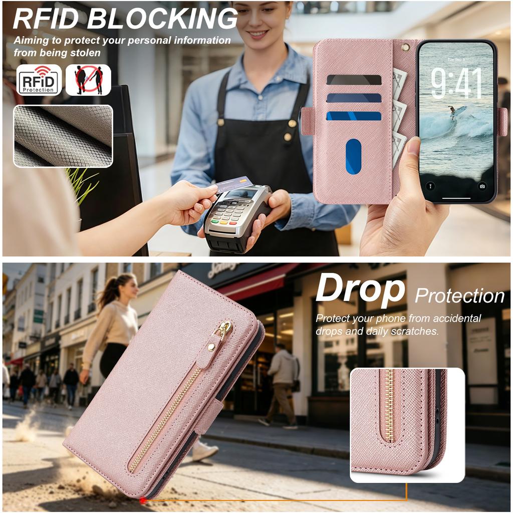 Crossbody Long Lanyard Zipper Cards Solt Wallet Flip Leather Case for Samsung S26 Ultra S25 S24 S23 Shockproof Book Stand Cover