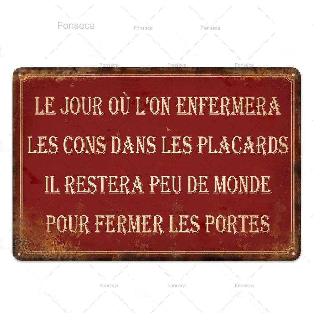 Place Des Aperos Plaque Metal Vintage French Retro Metal Tin Sign Bar Pub Club Wall Decor Iron Painting Decorative Plate