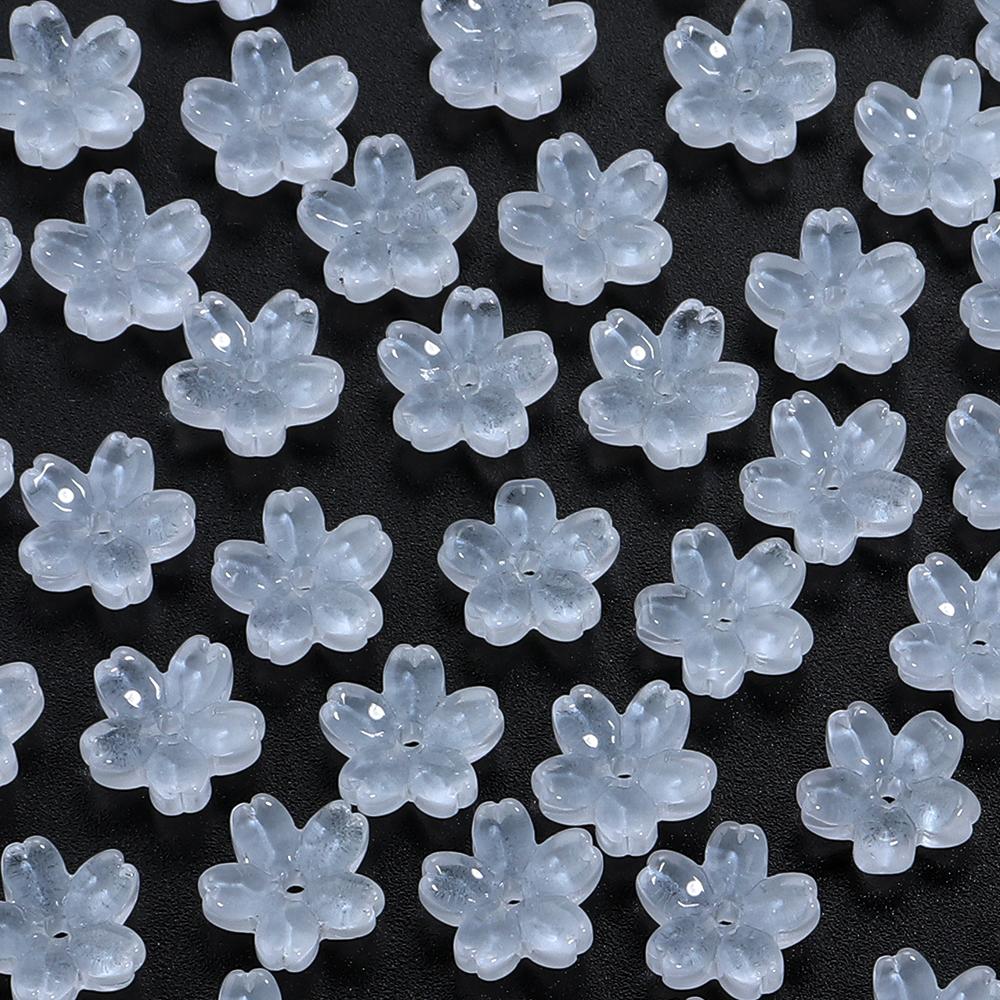 50pcs 10.5mm Cherry Blossom Lampwork Beads Colorful Glass Loose Bead For Jewelry Making DIY Crafts Bracelet Necklace Accessories