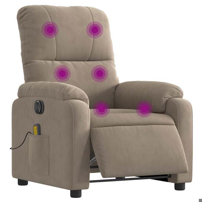 VidaXL Electric Massage Recliner Taupe 3204922