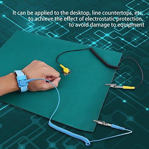 Anti-Static Wrist Pad, Anti-Static Grounding Mat, Static Discharge Mat with PVC Wrist Strap and Claw Buckle, 30*40cm, Table Pad, Wrist Strap, Groundin