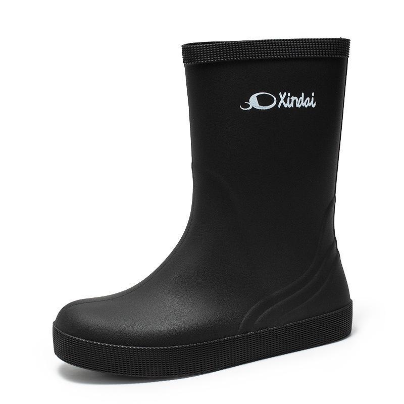 Trendige Damen- & Herren-Halbrohr-Wasserdichte Rutschfeste Regenstiefel - Verschleißfeste Gummischuhe für Arbeit & Autowäsche