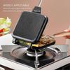 Camping Pie Iron Cast Iron Sandwich Maker, Double Sided Non Stick, Removable Handle for Campfire Cooking