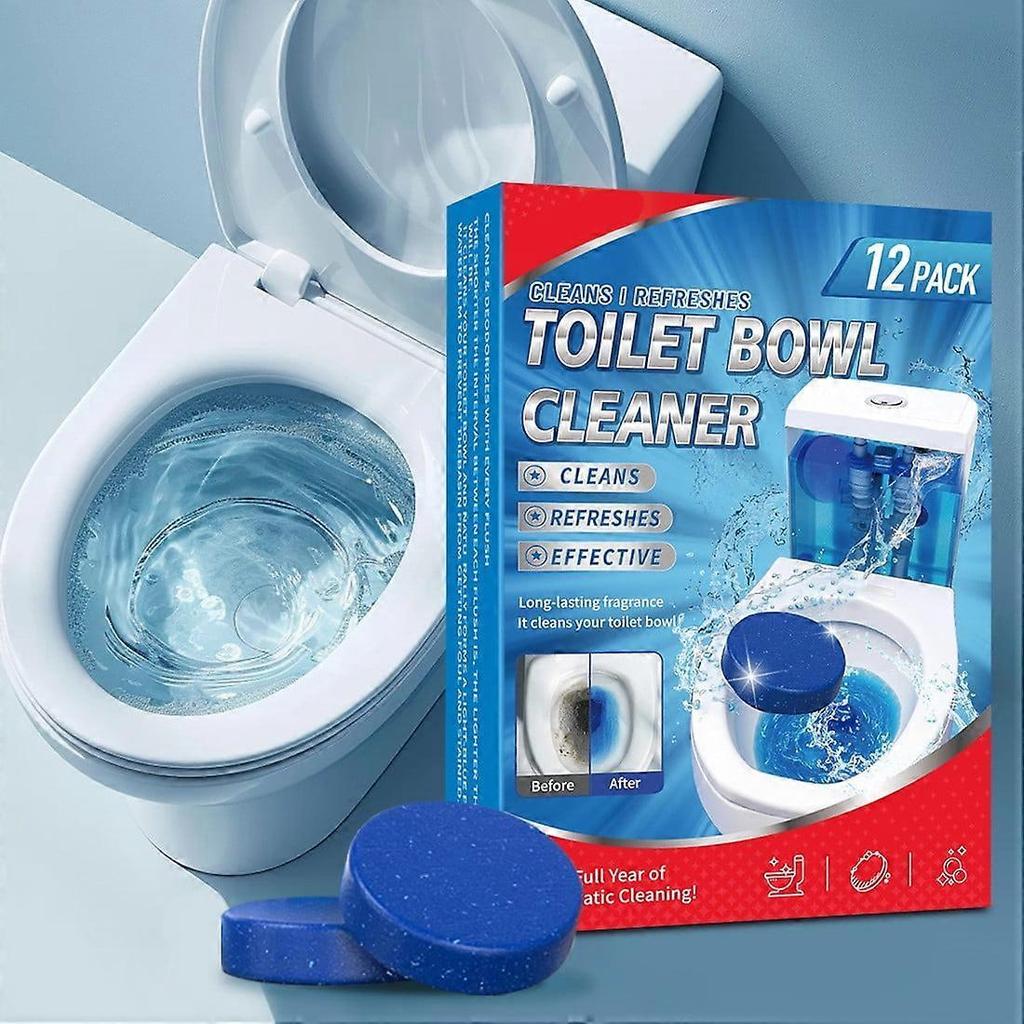 Long-Lasting Toilet Bowl Cleaning And Freshening Blocks, 12-Pack Removes Urine Scale, Deodorizes, And Keeps Air Fresh With Continuous Action