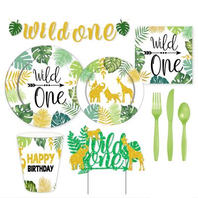 Dekorace na narozeninovou oslavu Wild One Balónová girlanda Banner Safari Jungle Dekor Baby Shower Chlapec 1 2 3 4 5 Narozeninová dekorace Děti