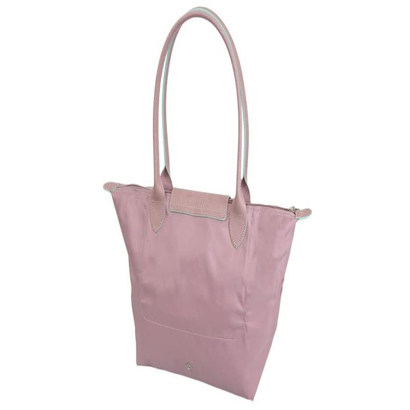 Longchamp Le Pliage Club Embroidered Logo Snap Flap Zipper Closure Nylon Dumpling Bag Hand-held Shoulder Bag Women's Rose 2605619P13
