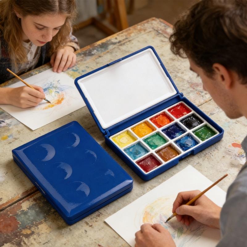 12 Section Paint Storage Box Portable Watercolor Paint Palette For Artists Students Outdoor Sketching And Art Classes