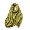 Red Scarf Women's Winter Cashmere Solid Color Scarf Shawl High-grade Warm Korean Style Tassel Scarf Men's All-match Scarf