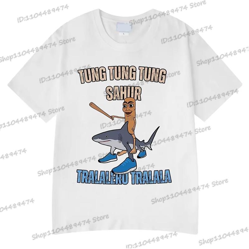 Italian Brainrot Funny Meme T-shirt Men Women Tung Tung Tung Sahur Tralalero Tralala Y2K Tops Tees Fashion Homme Camiseta