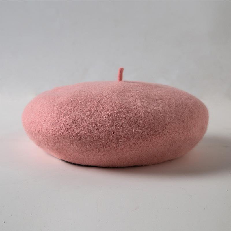 Wool Beret Hat Women's Autumn and Winter Big Head Circumference British Retro Octagonal Painter Hat