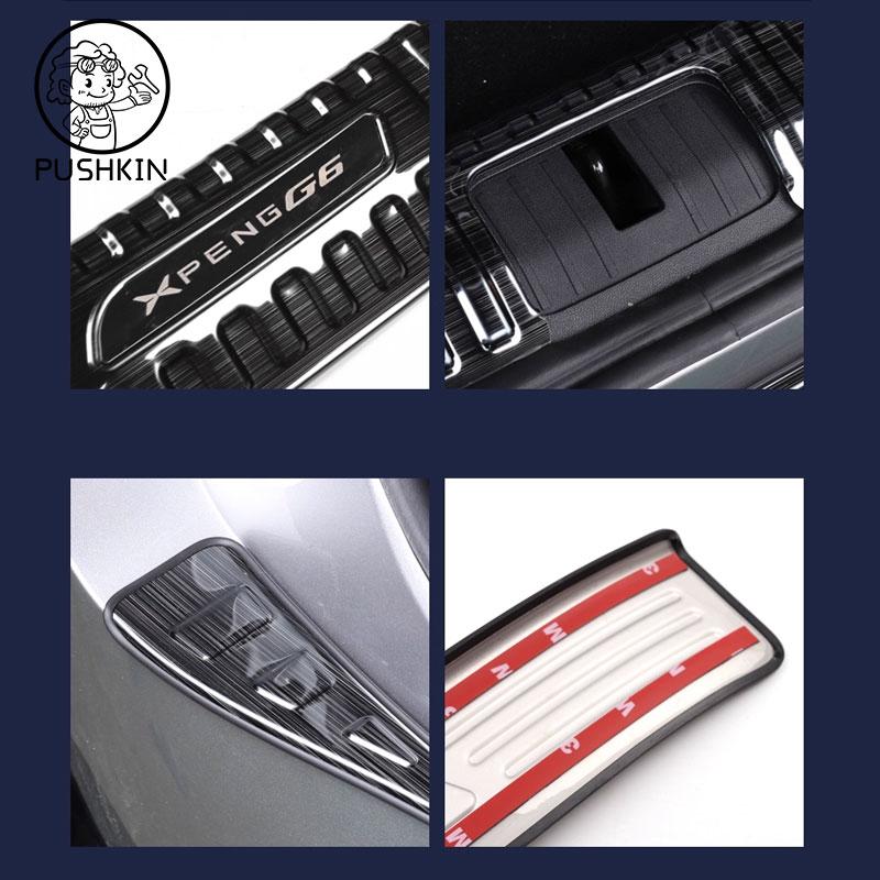For Xpeng G6 2024 2023 Car Rear Trunk Sill Protector Stainless Steel Anti-Scratch Rear Bumper Interior Scuff Plate Guards Trim