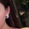 Pearl and Sparkling Cascade Stud Earrings for Women