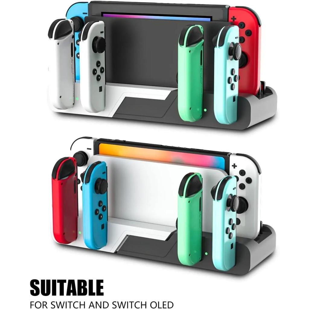 Joycon Charging Dock for Nintendo Switch and OLED with Daul Game Card Slot and Usb Hub Game Controller Charging Stand for Switch